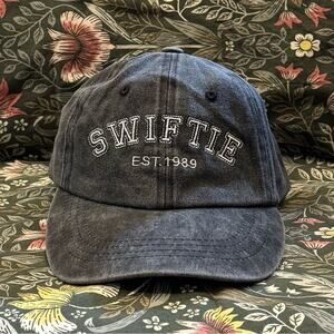 Swiftie Est. 1989 Dad Hat Taylor Swift TTPD Black White Embroidered Baseball Cap